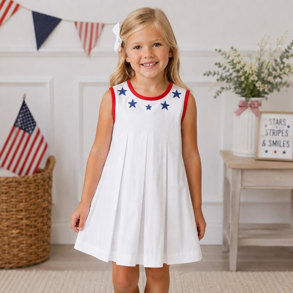 The Beaufort Bonnet Company White Star Dress NWT 4T